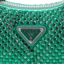 Prada Satin Crystal Re-Edition 2005 Green Shoulder Bag