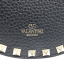 Valentino Garavani Rockstud Mini Moon Leather Bag Black