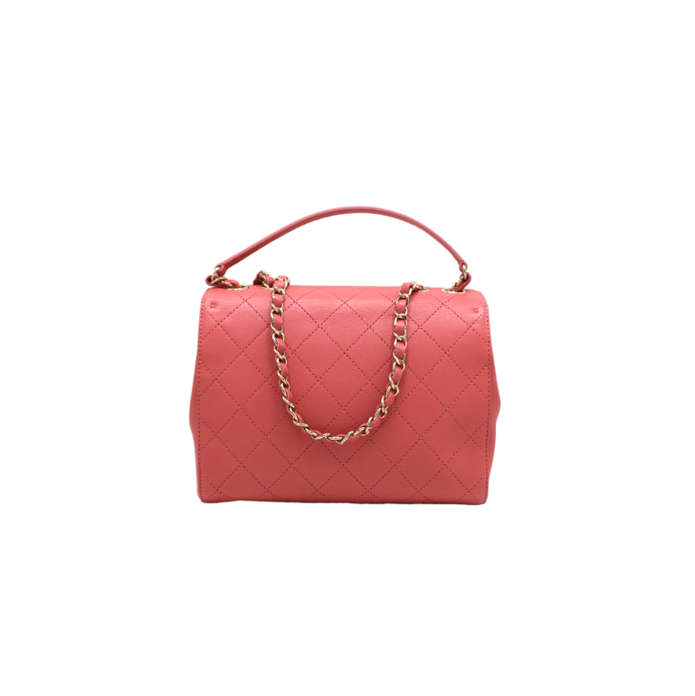 Chanel Calfskin Stitched Small Flap Bag Pink