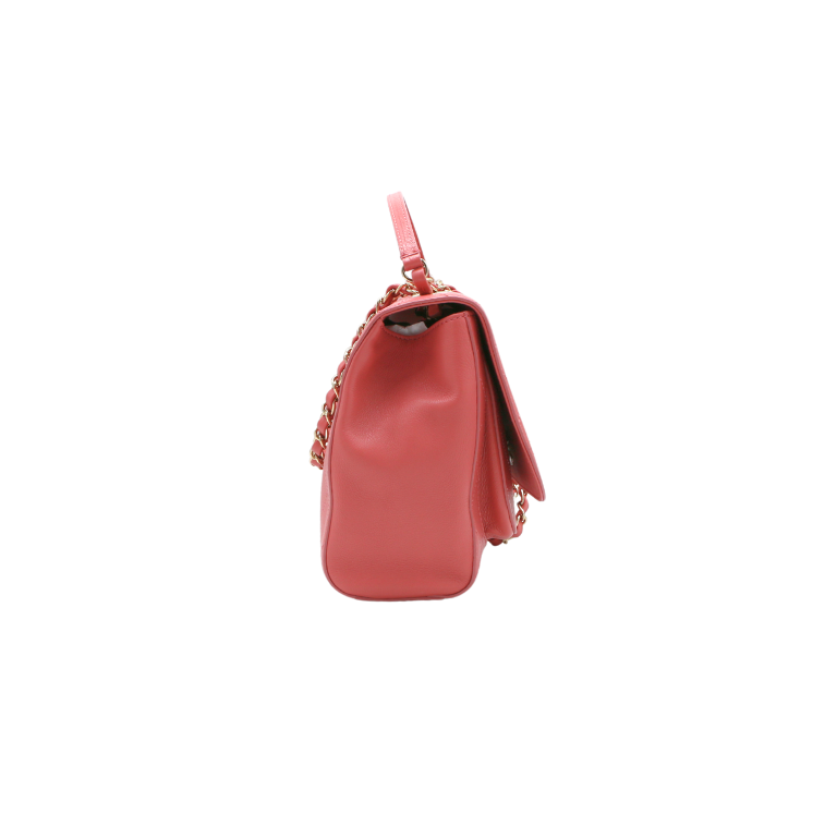 Chanel Calfskin Stitched Small Flap Bag Pink