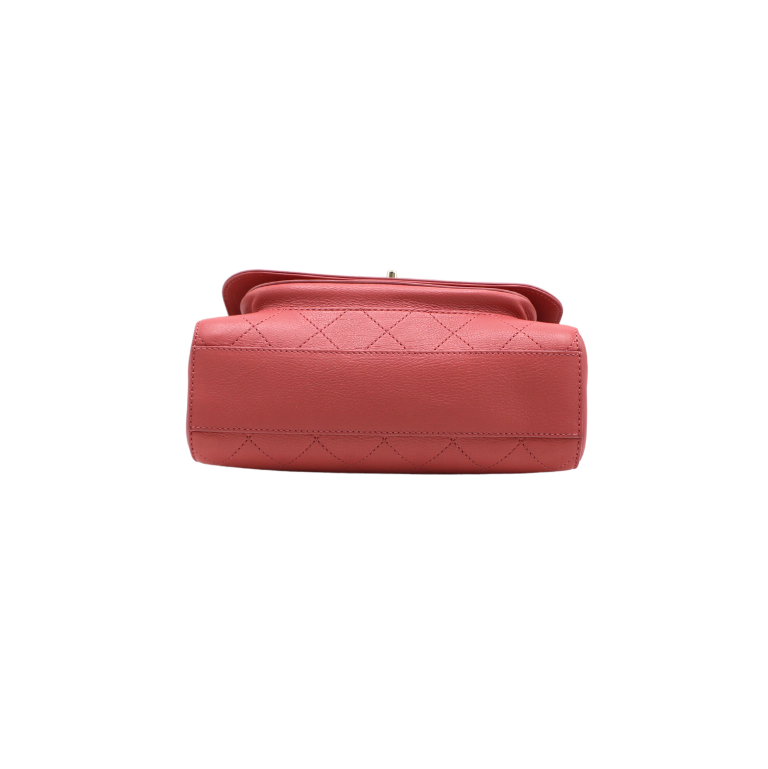 Chanel Calfskin Stitched Small Flap Bag Pink