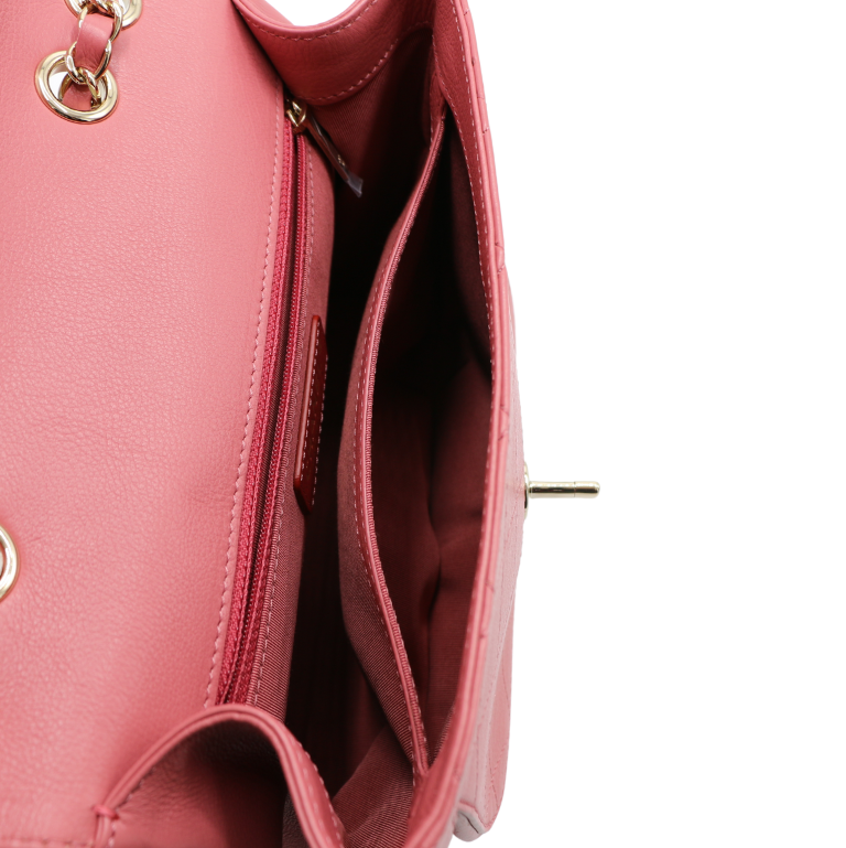 Chanel Calfskin Stitched Small Flap Bag Pink