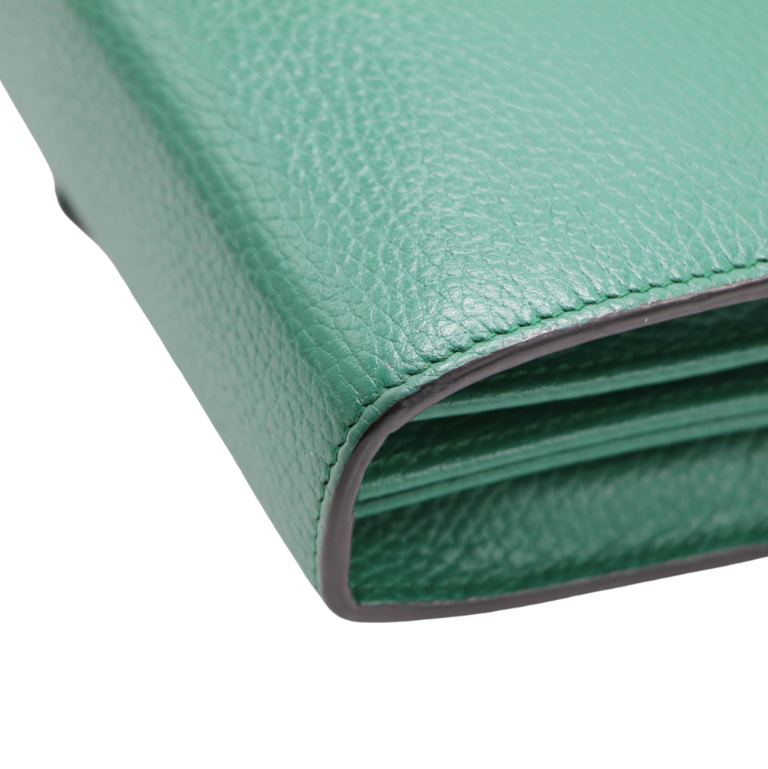 Gucci Calfskin Mini Dionysus Chain Wallet Green Emerald