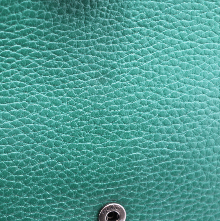 Gucci Calfskin Mini Dionysus Chain Wallet Green Emerald
