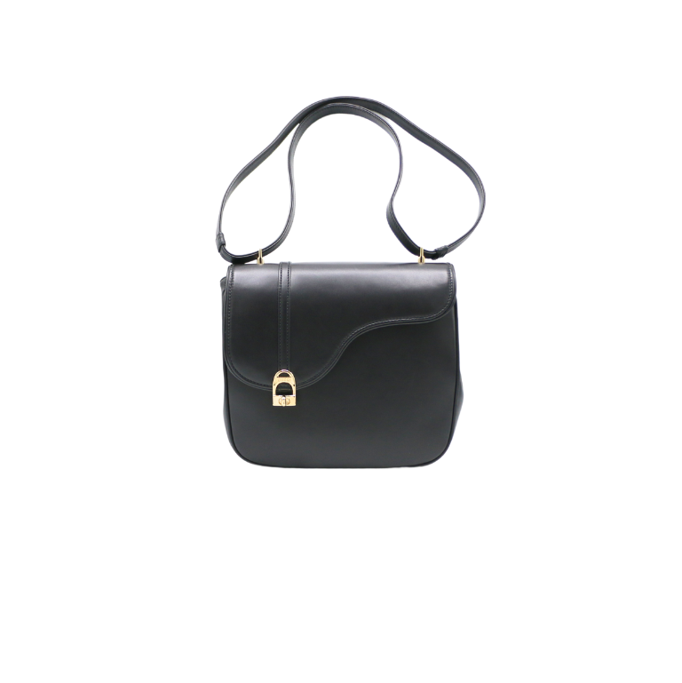 Gucci Leather Equestrian Crossbody Black 740988