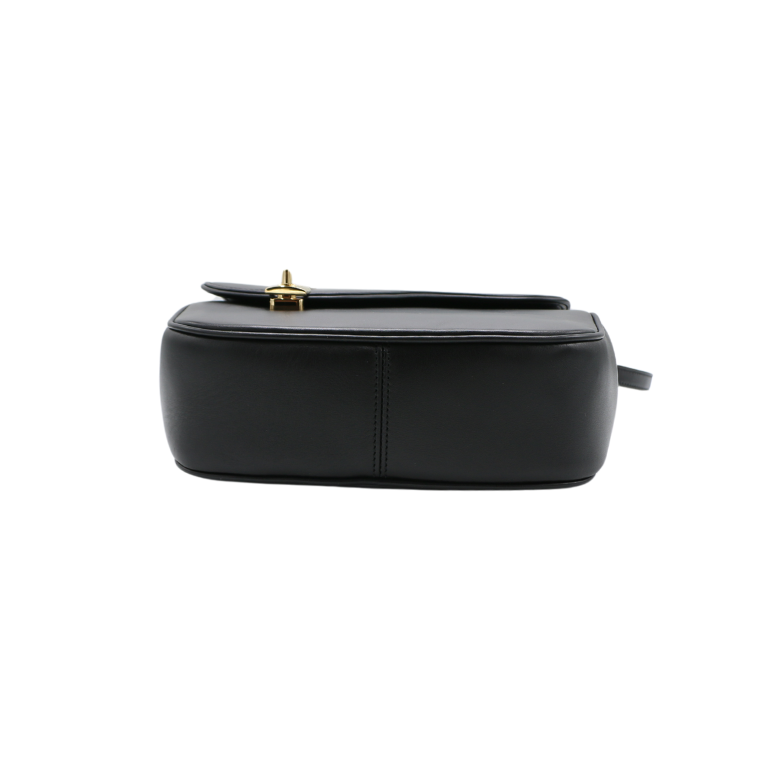 Gucci Leather Equestrian Crossbody Black 740988