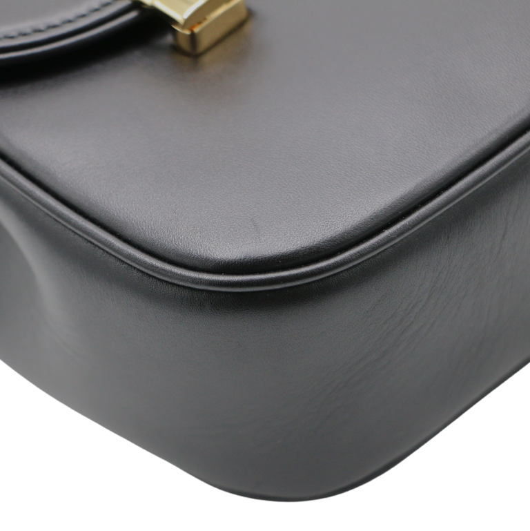 Gucci Leather Equestrian Crossbody Black 740988