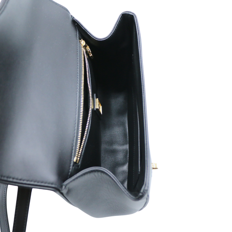 Gucci Leather Equestrian Crossbody Black 740988