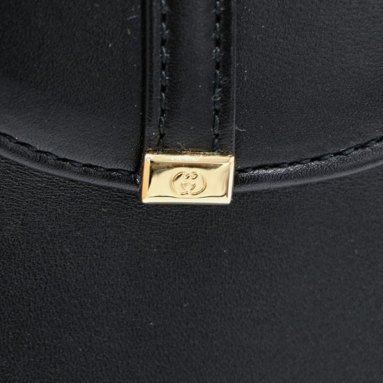Gucci Leather Equestrian Crossbody Black 740988