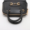 Gucci Calfskin Mini Horsebit 1955 Top Handle Bag Black 640716