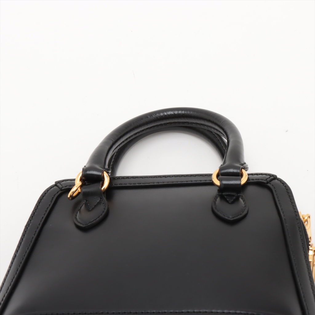 Gucci Calfskin Mini Horsebit 1955 Top Handle Bag Black 640716