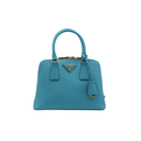 Prada Saffiano Lux Mini Promenade Tote Turchese