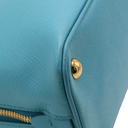 Prada Saffiano Lux Mini Promenade Tote Turchese