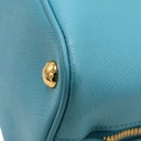 Prada Saffiano Lux Mini Promenade Tote Turchese