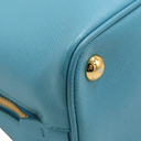 Prada Saffiano Lux Mini Promenade Tote Turchese