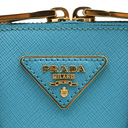 Prada Saffiano Lux Mini Promenade Tote Turchese