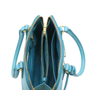 Prada Saffiano Lux Mini Promenade Tote Turchese