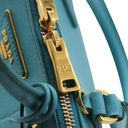 Prada Saffiano Lux Mini Promenade Tote Turchese