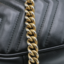 Gucci Calfskin Matelasse Small GG Marmont Chain Shoulder Bag Black 447632