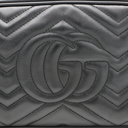 Gucci Calfskin Matelasse Small GG Marmont Chain Shoulder Bag Black 447632