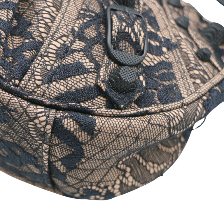 Balenciaga Le Cagole XS Canvas Shoulder Bag Black