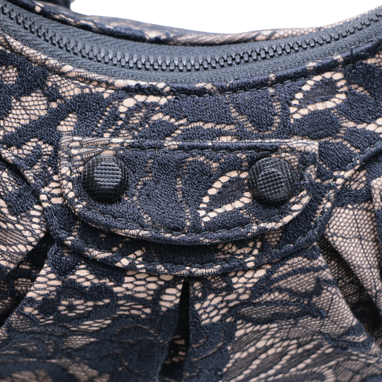 Balenciaga Le Cagole XS Canvas Shoulder Bag Black