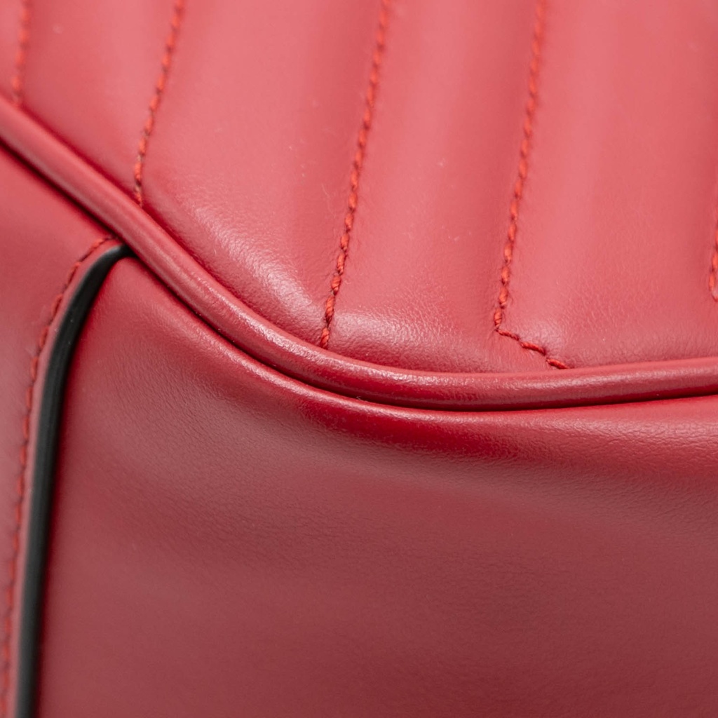Gucci Calfskin Matelasse Small GG Marmont Shoulder Bag Red 443497