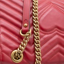 Gucci Calfskin Matelasse Small GG Marmont Shoulder Bag Red 443497