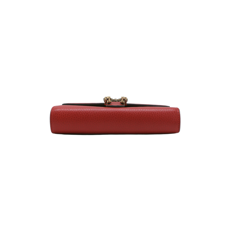 Gucci Calfskin Mini Dionysus Wallet on Chain Red 401231