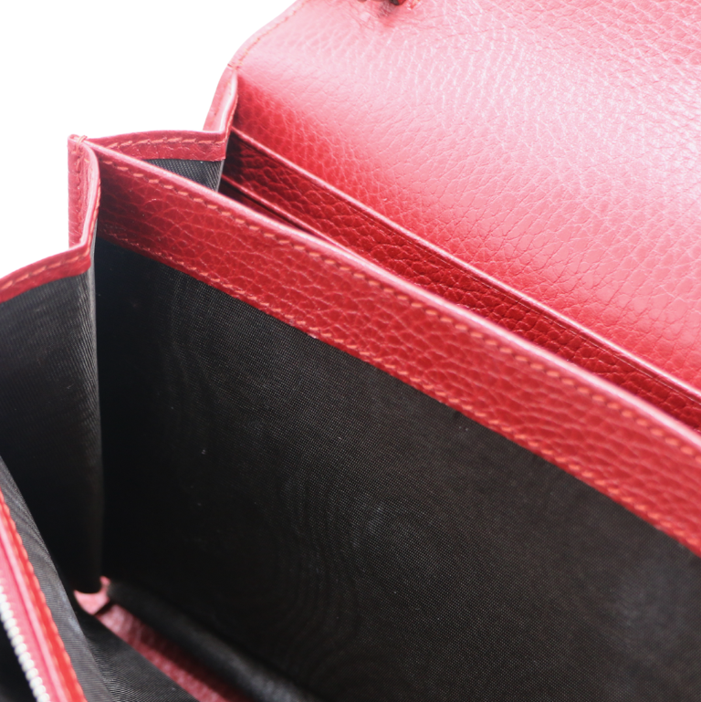 Gucci Calfskin Mini Dionysus Wallet on Chain Red 401231