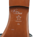 Christian Dior Dway Slide Deep Blue Embroidered Cotton In Size 39