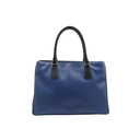 Prada Saffiano Lux Bi-Color Medium Tote Bluette Black