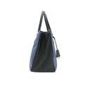 Prada Saffiano Lux Bi-Color Medium Tote Bluette Black