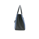 Prada Saffiano Lux Bi-Color Medium Tote Bluette Black