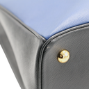 Prada Saffiano Lux Bi-Color Medium Tote Bluette Black
