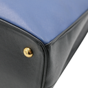 Prada Saffiano Lux Bi-Color Medium Tote Bluette Black