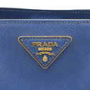 Prada Saffiano Lux Bi-Color Medium Tote Bluette Black