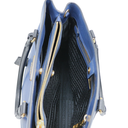 Prada Saffiano Lux Bi-Color Medium Tote Bluette Black
