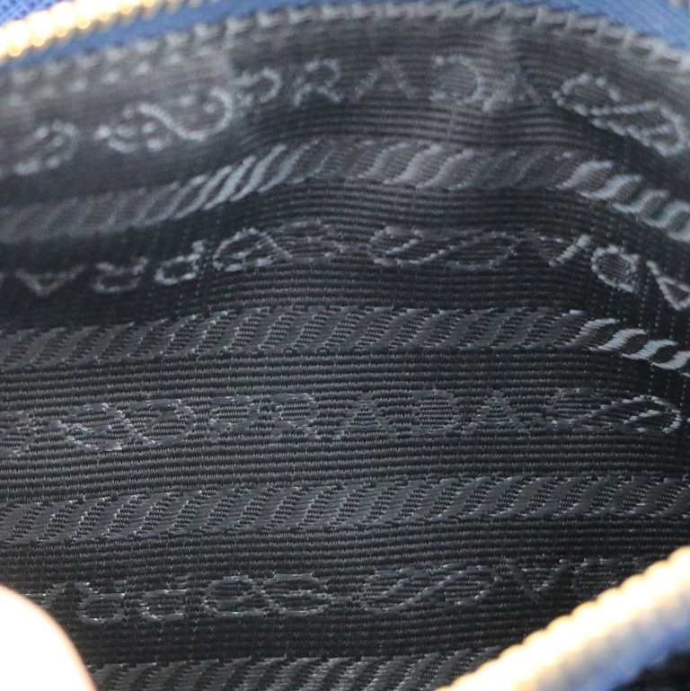Prada Saffiano Lux Bi-Color Medium Tote Bluette Black