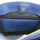Prada Saffiano Lux Bi-Color Medium Tote Bluette Black