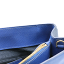 Prada Saffiano Lux Bi-Color Medium Tote Bluette Black