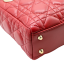 Christian Dior Lambskin Cannage Mini Lady Dior Red