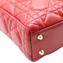 Christian Dior Lambskin Cannage Mini Lady Dior Red