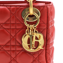 Christian Dior Lambskin Cannage Mini Lady Dior Red
