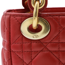 Christian Dior Lambskin Cannage Mini Lady Dior Red