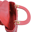 Christian Dior Lambskin Cannage Mini Lady Dior Red