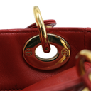 Christian Dior Lambskin Cannage Mini Lady Dior Red