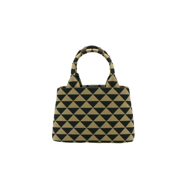 Prada Symbole Embroidered Fabric Tote Bag 1BG462