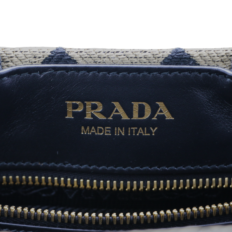 Prada Symbole Embroidered Fabric Tote Bag 1BG462