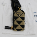 Prada Symbole Embroidered Fabric Tote Bag 1BG462